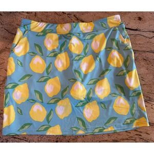 CUTE Sydney Elizabeth Lemon Patterned Athletic Skirt Tennis Golf Skort Size XL
